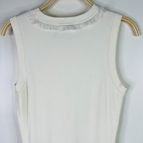 Kate Spade New York Size M Fringe Fit &‎ Flare Sweater Sleeveless Dress Ivory - Picture 3 of 7